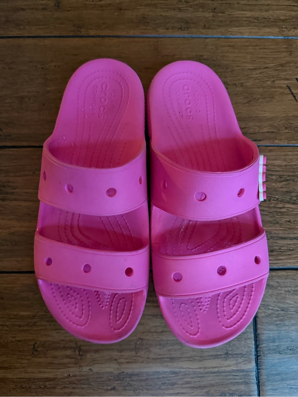 Crocs Classic Comfort Two-Strap Sandals Hot Pink W11 M9 | Summer Beach